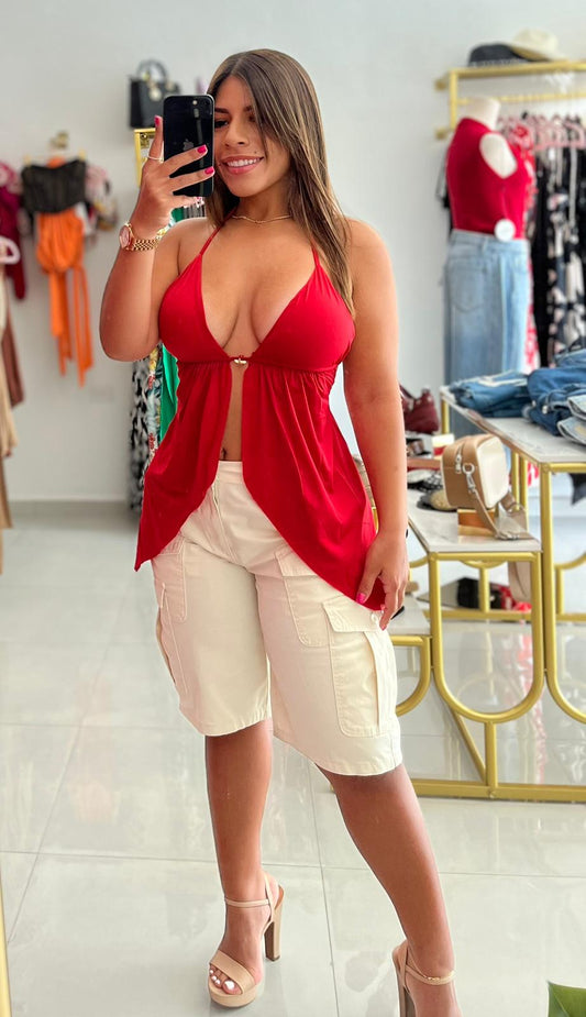 Red Crop Top