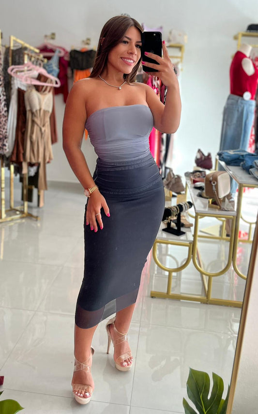 Midi Dress Two Tones