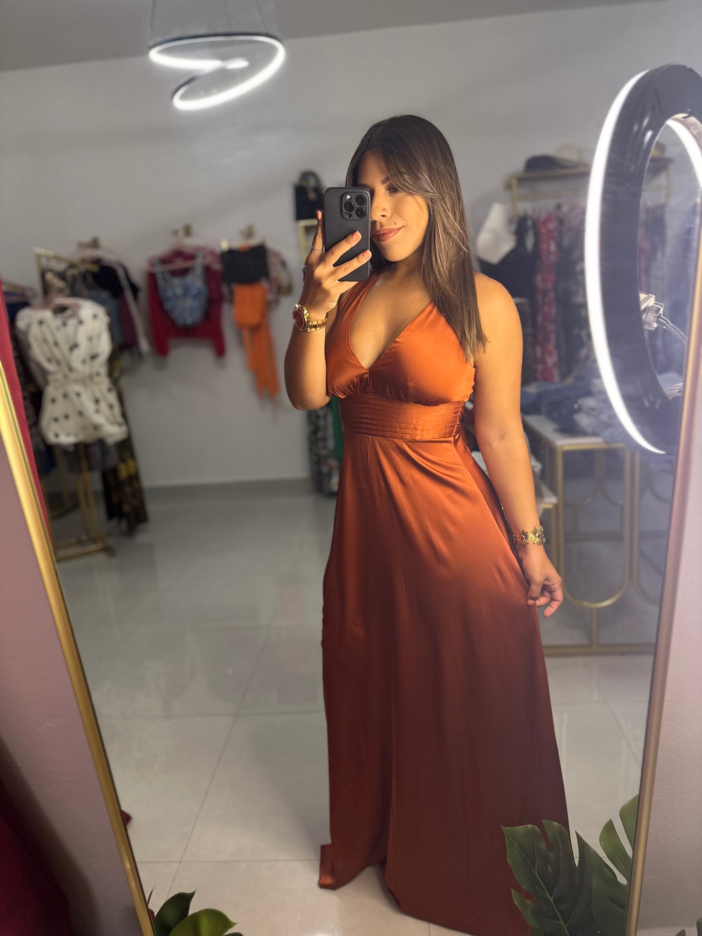 Básicamente Maxi Dress-Burnt Orange