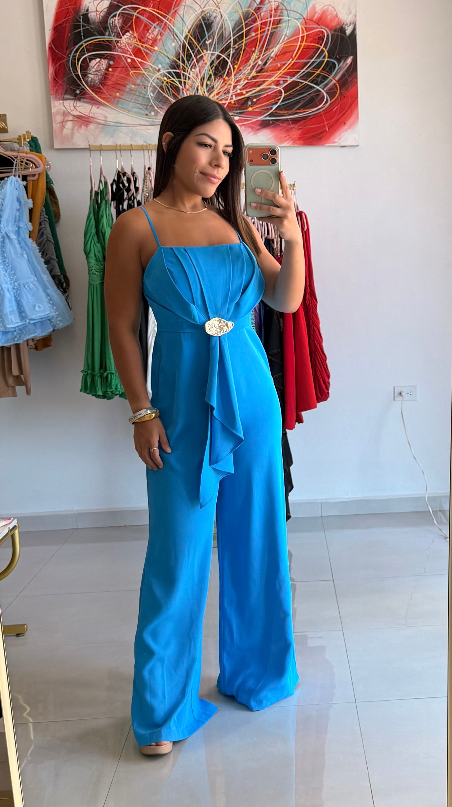 Santorini Blue Jumpsuit