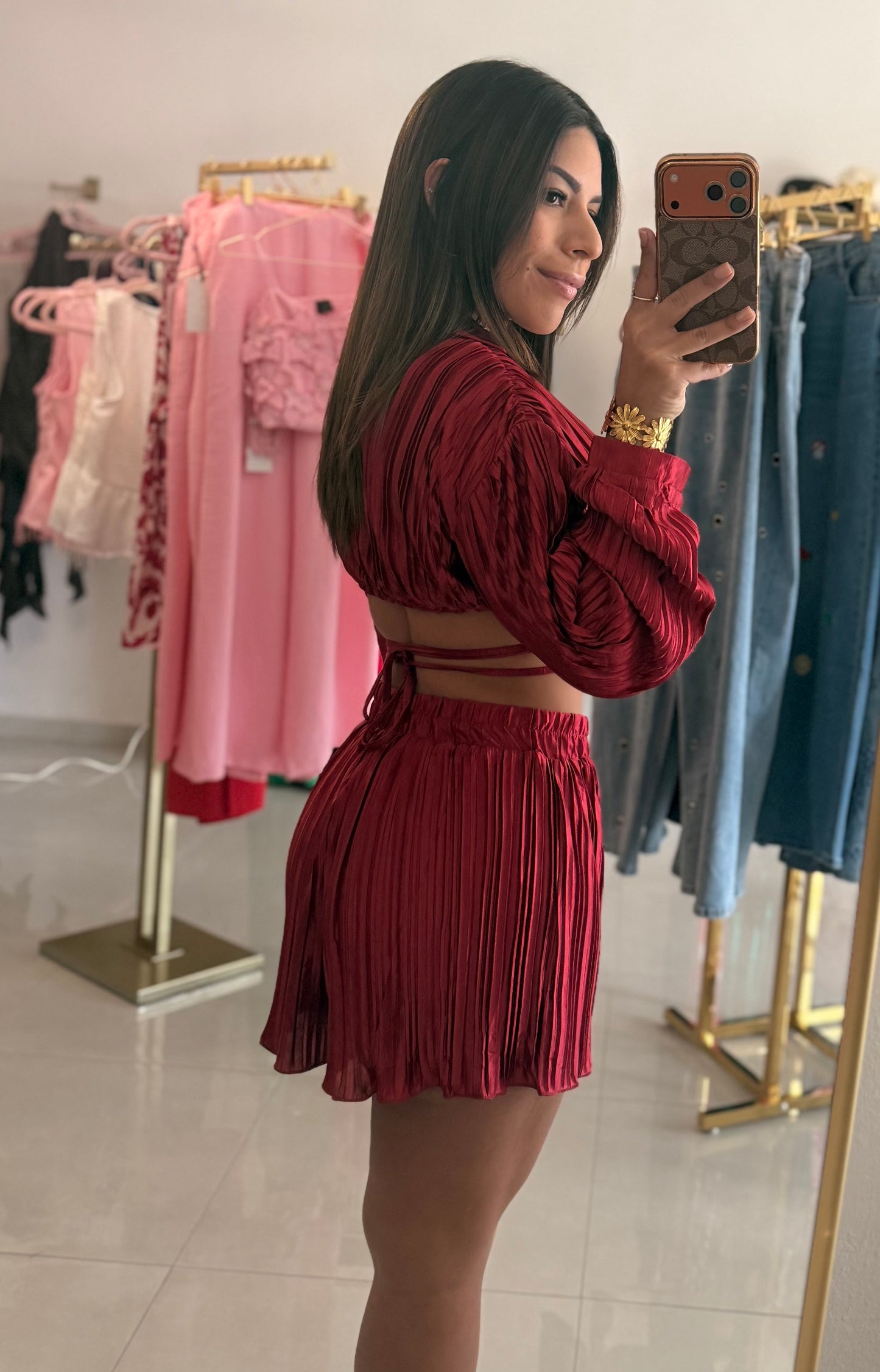 Wrap Tie Crop Top W/Short Set