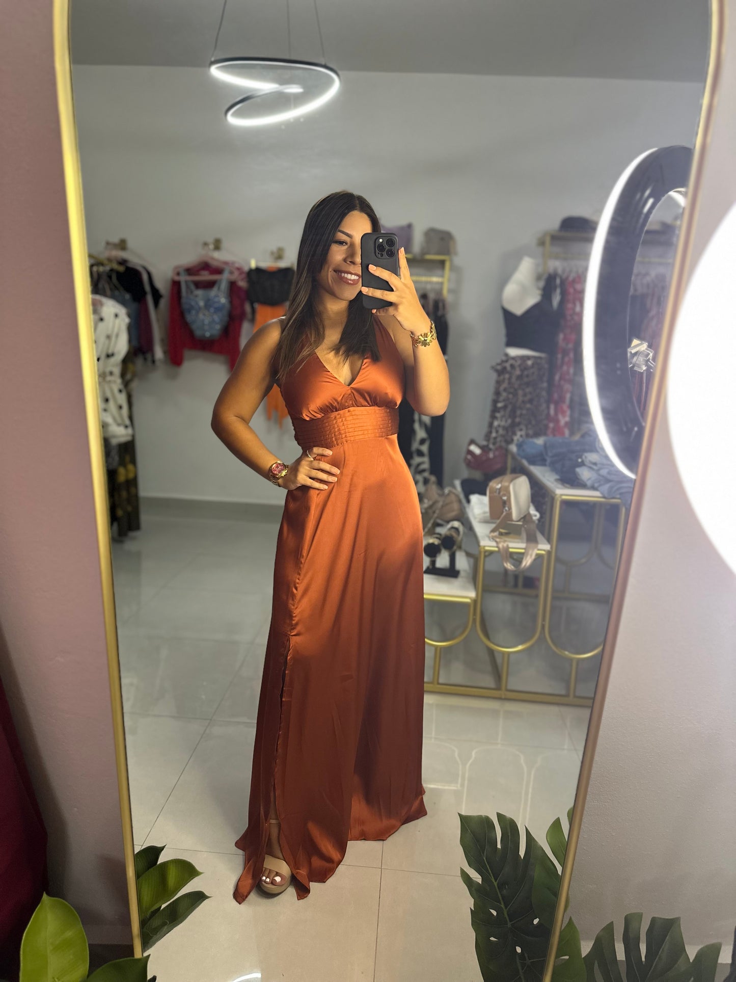 Básicamente Maxi Dress-Burnt Orange