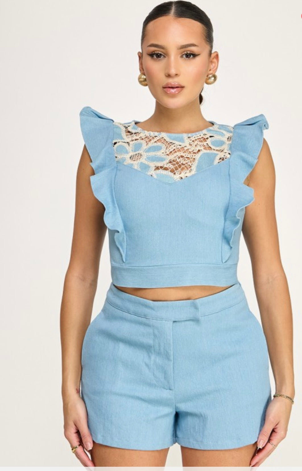 Denim Short Set