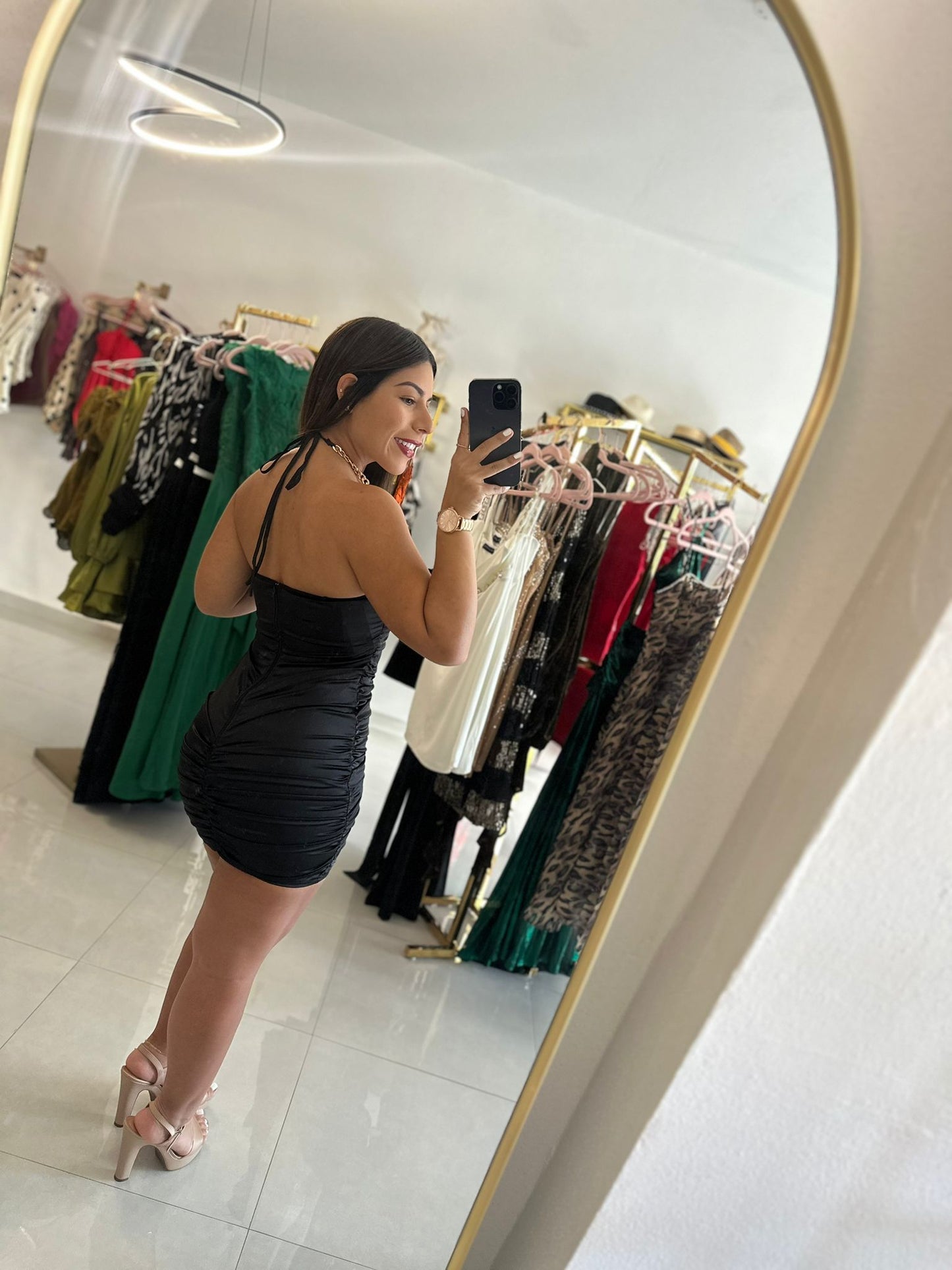 Satin Dress Black