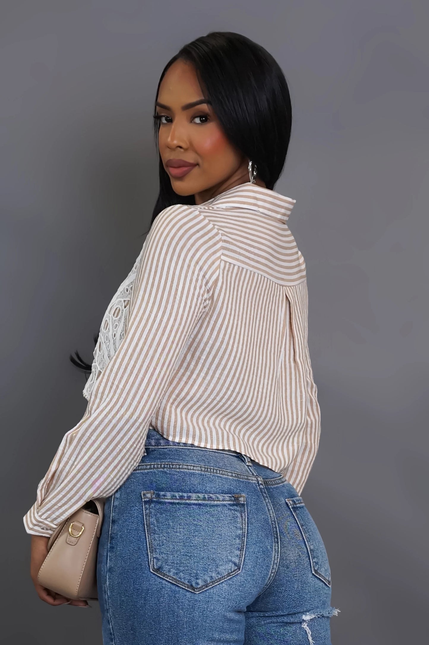 Casual Crop Top Beige