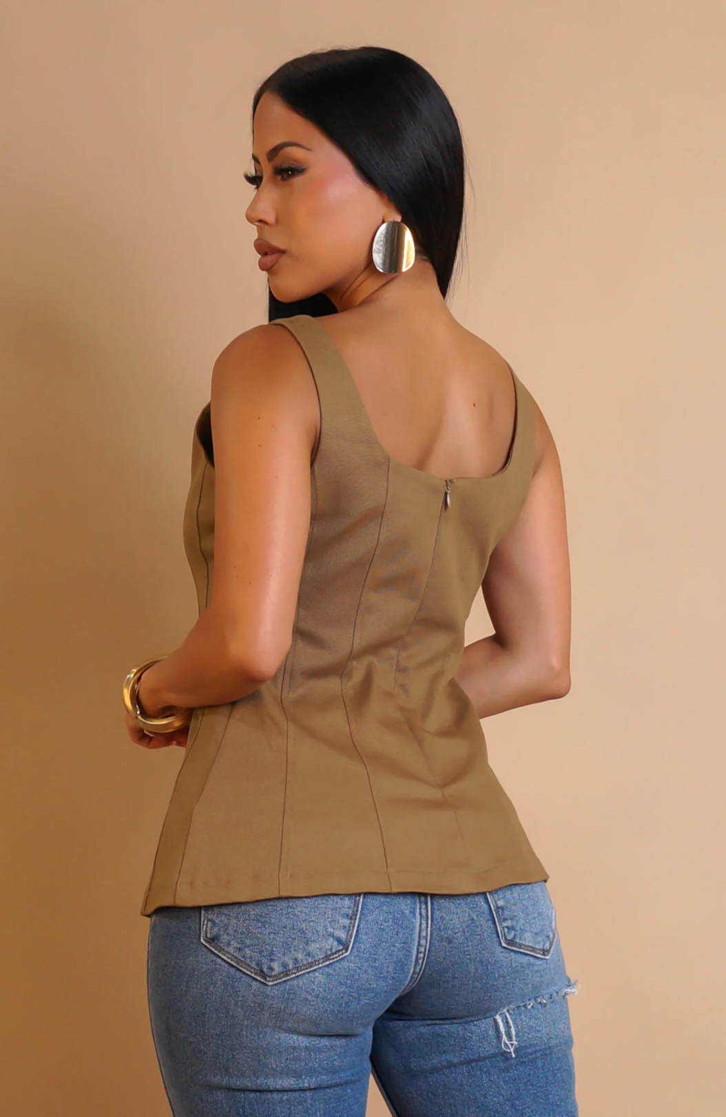 Wrapped Up Top-Brown