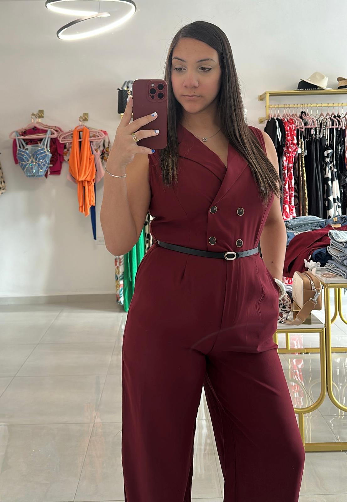 Out of Office Jumpsuit Wine