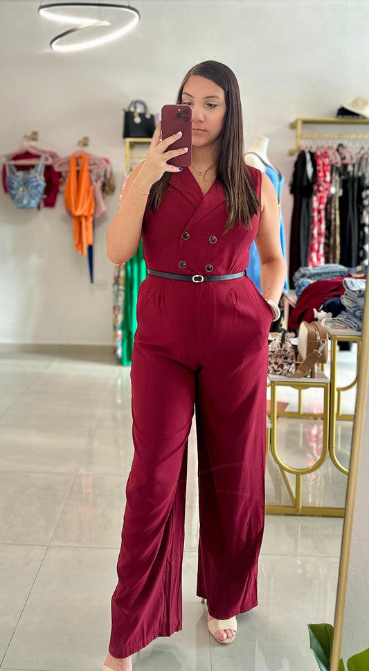 Out of Office Jumpsuit Wine