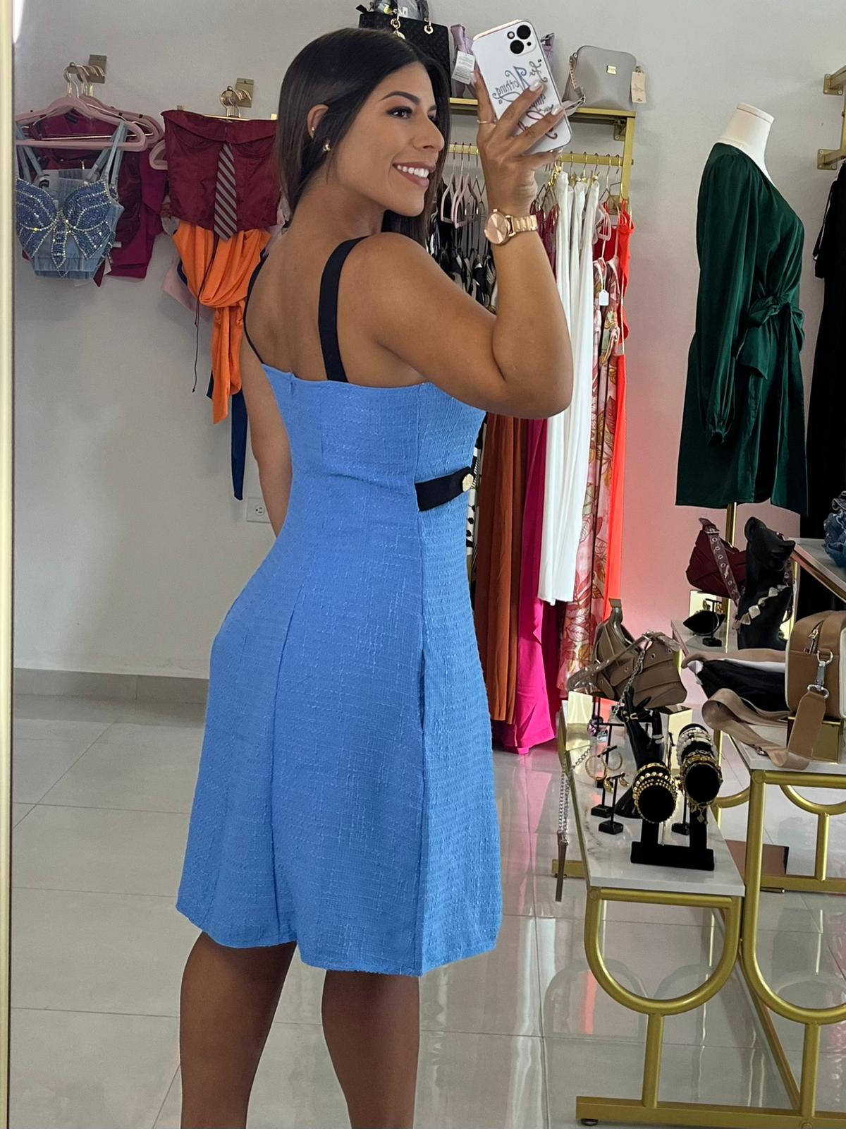 Cute Mini Dress-Blue
