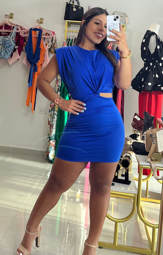 Sexy Mini Dress-Blue