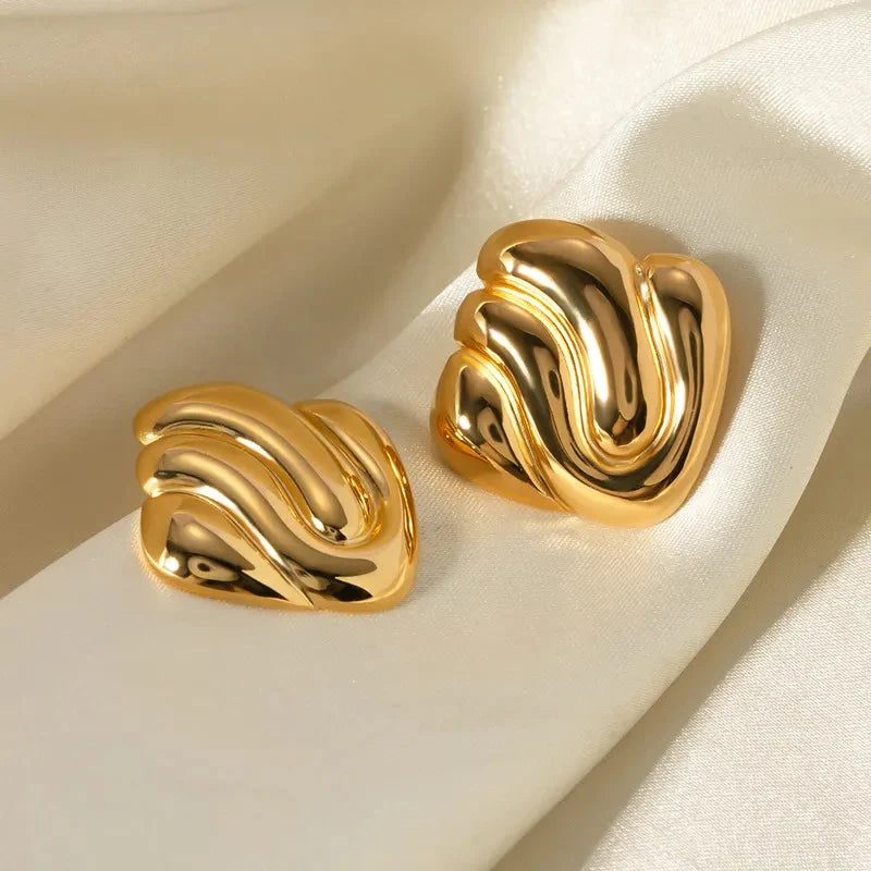 Vintage Square Golden Earrings