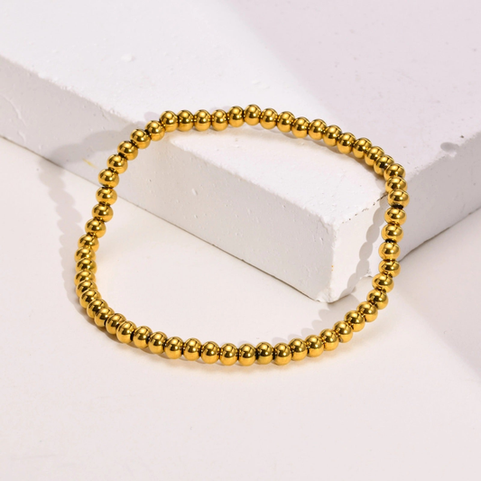 Elastic Gold Bead Bracelet