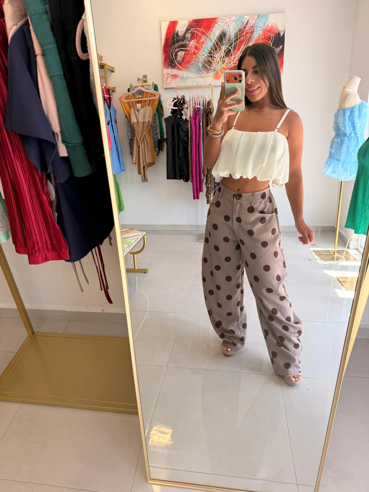 Taupe & Brown Barrel Pant