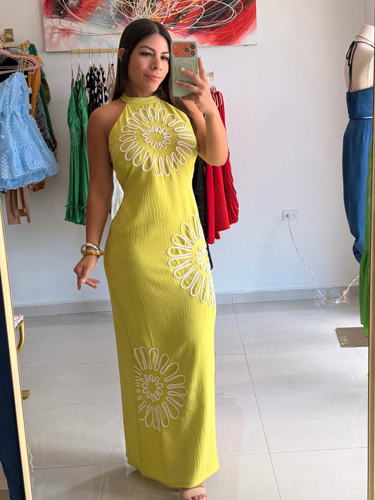 Golden Daisy Maxi Dress