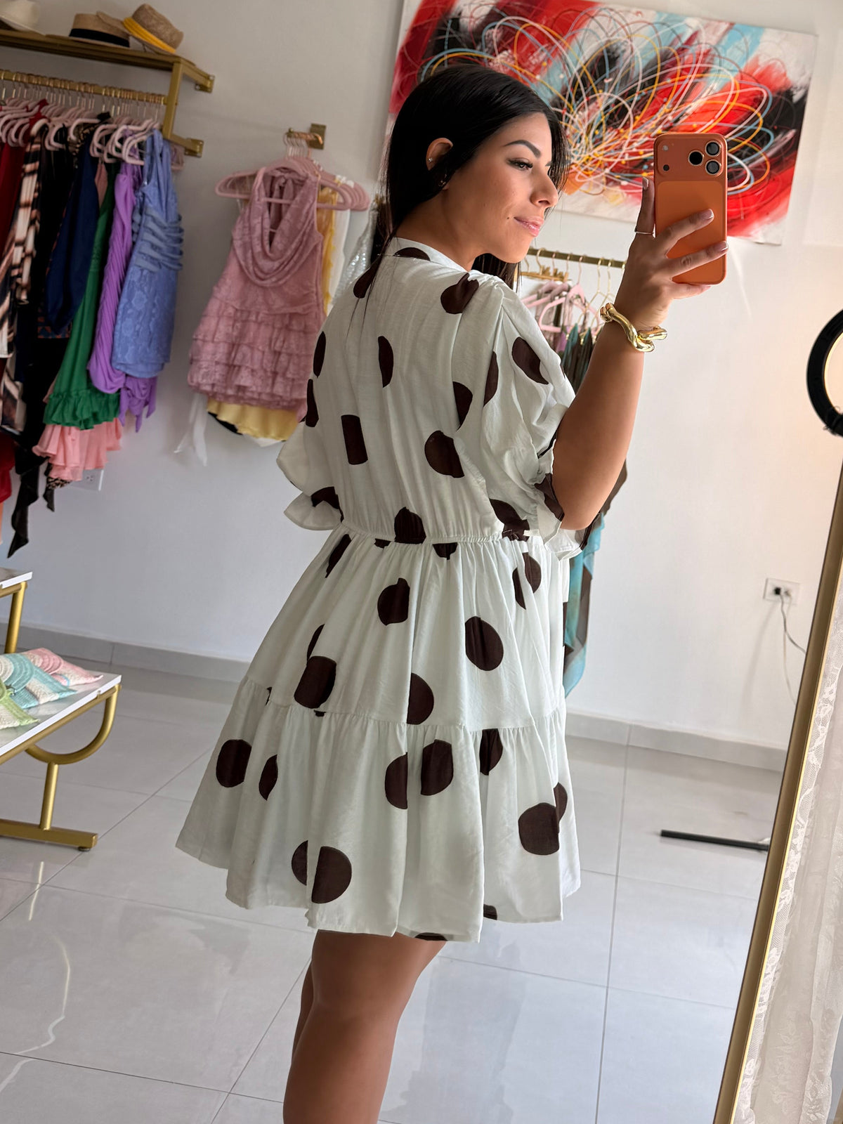 Cocoa Dot Mini Dress