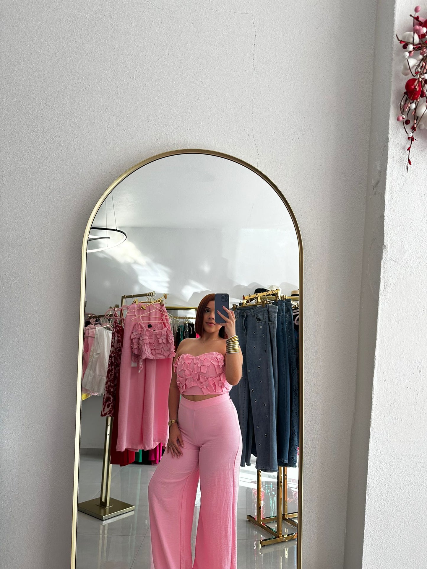 Flower Tube Top Pant Set