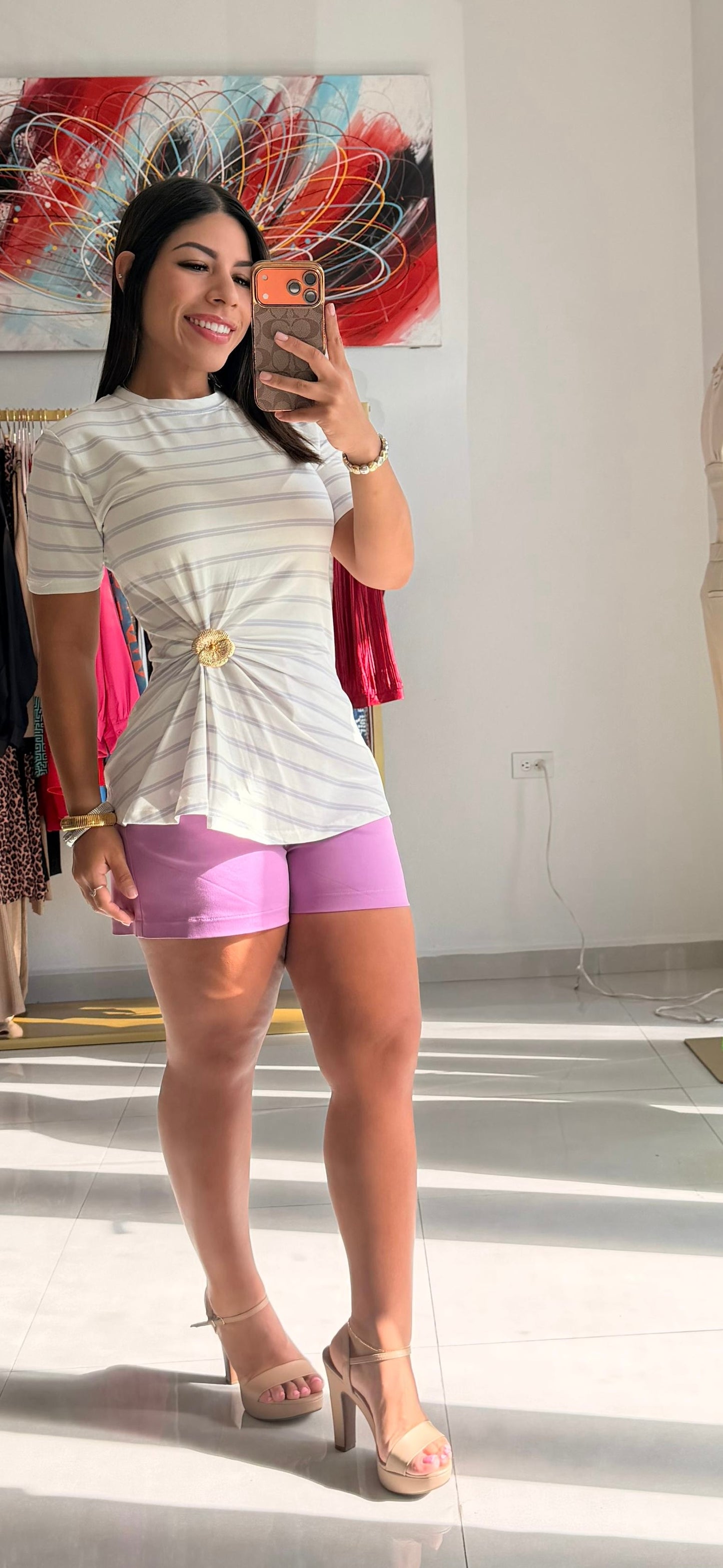 Striped Tee Violet