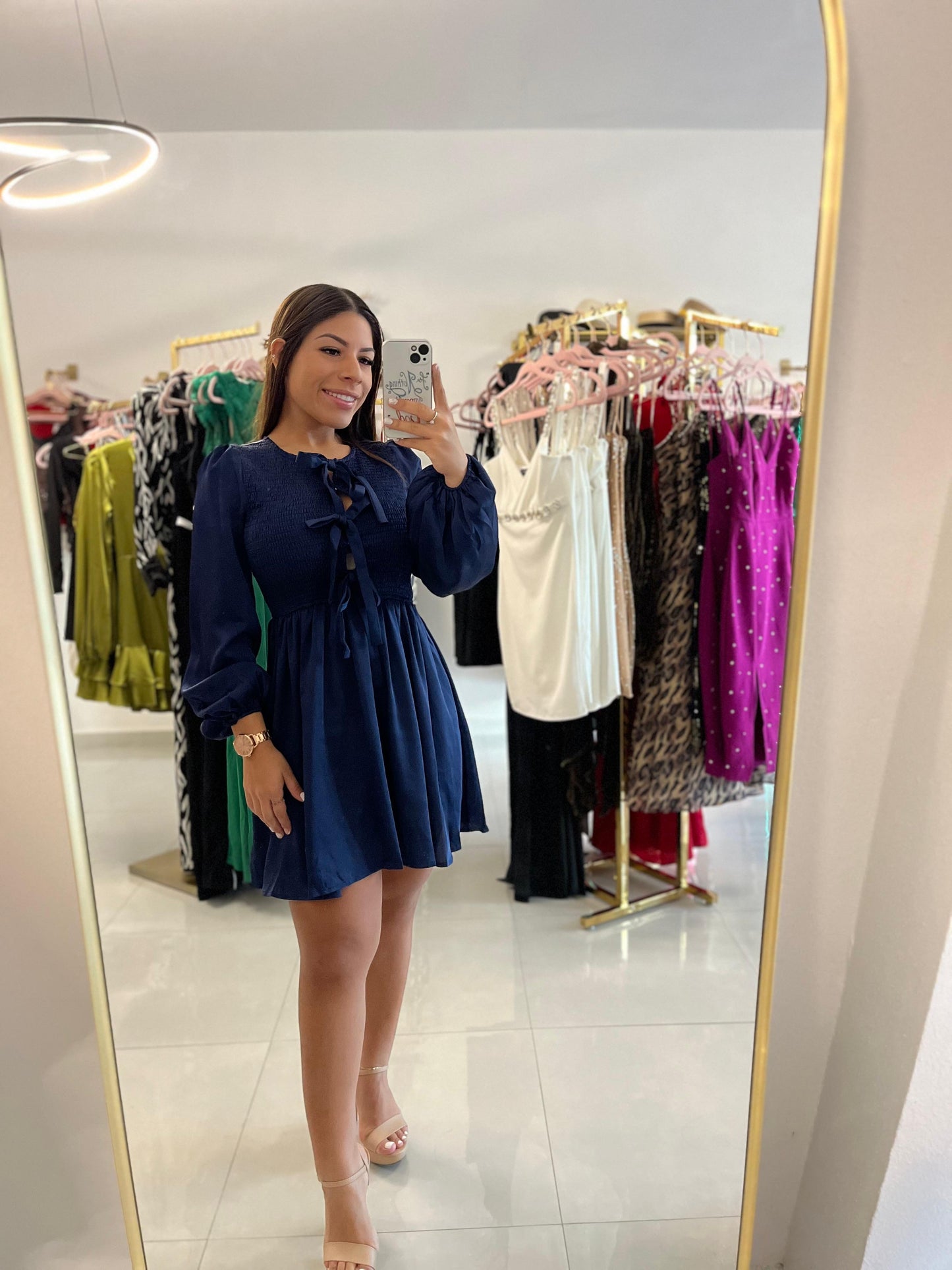 Smocked Top Woven Mini Dress