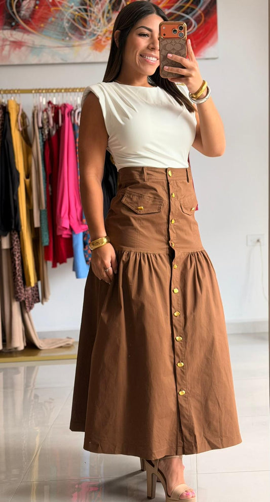Brown Maxi Skirt