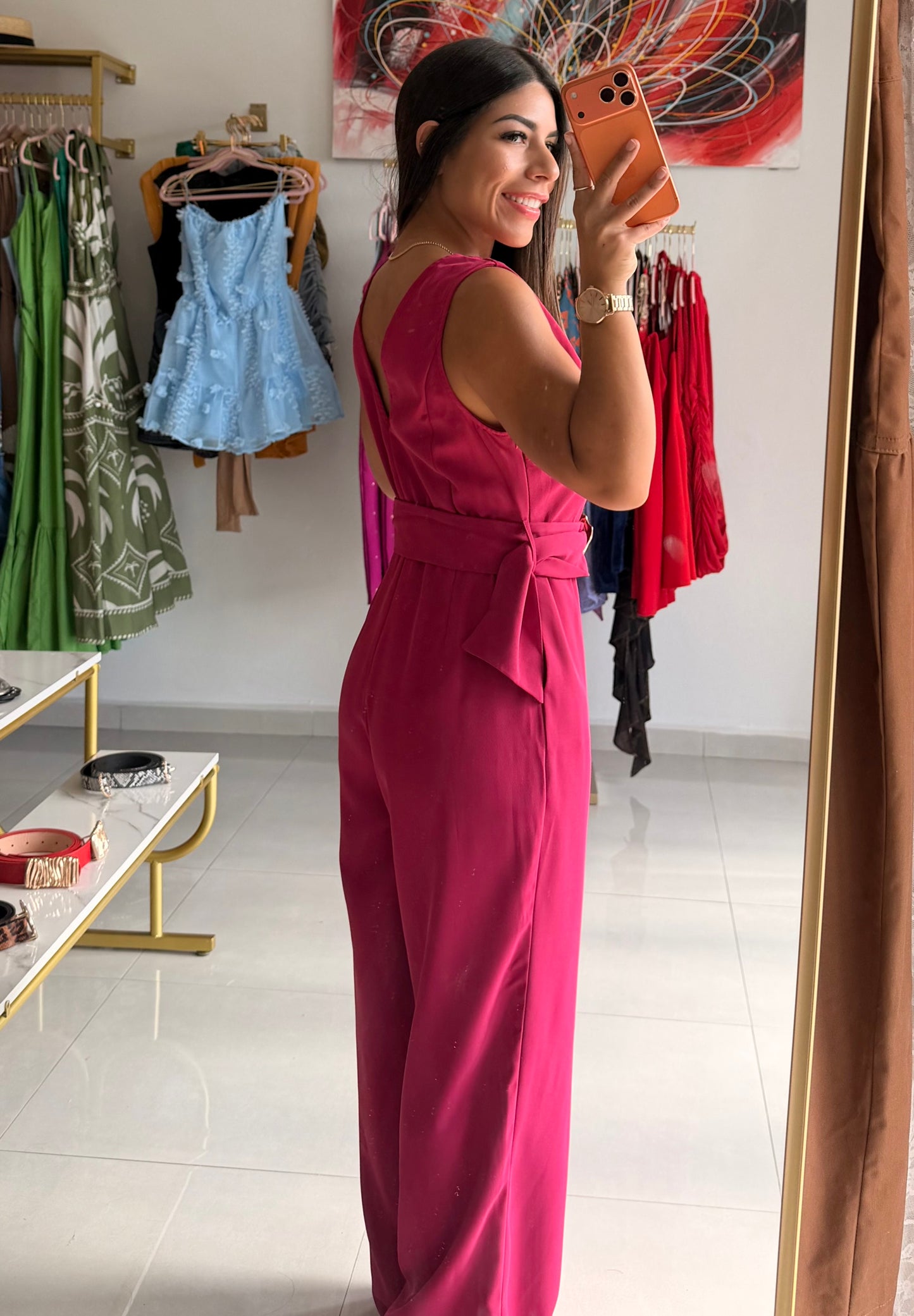 Fucsia Elegant Jumpsuit