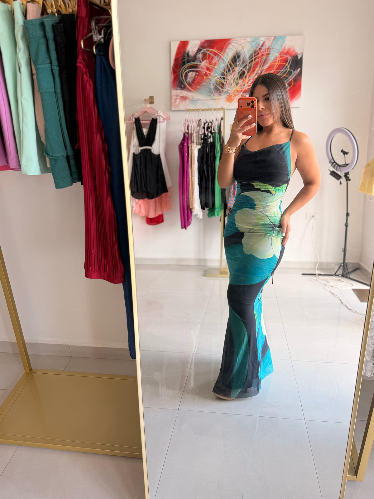 Emerald Bloom Maxi Dress