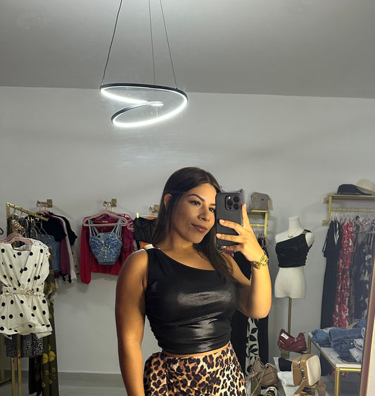 Satin Top Black