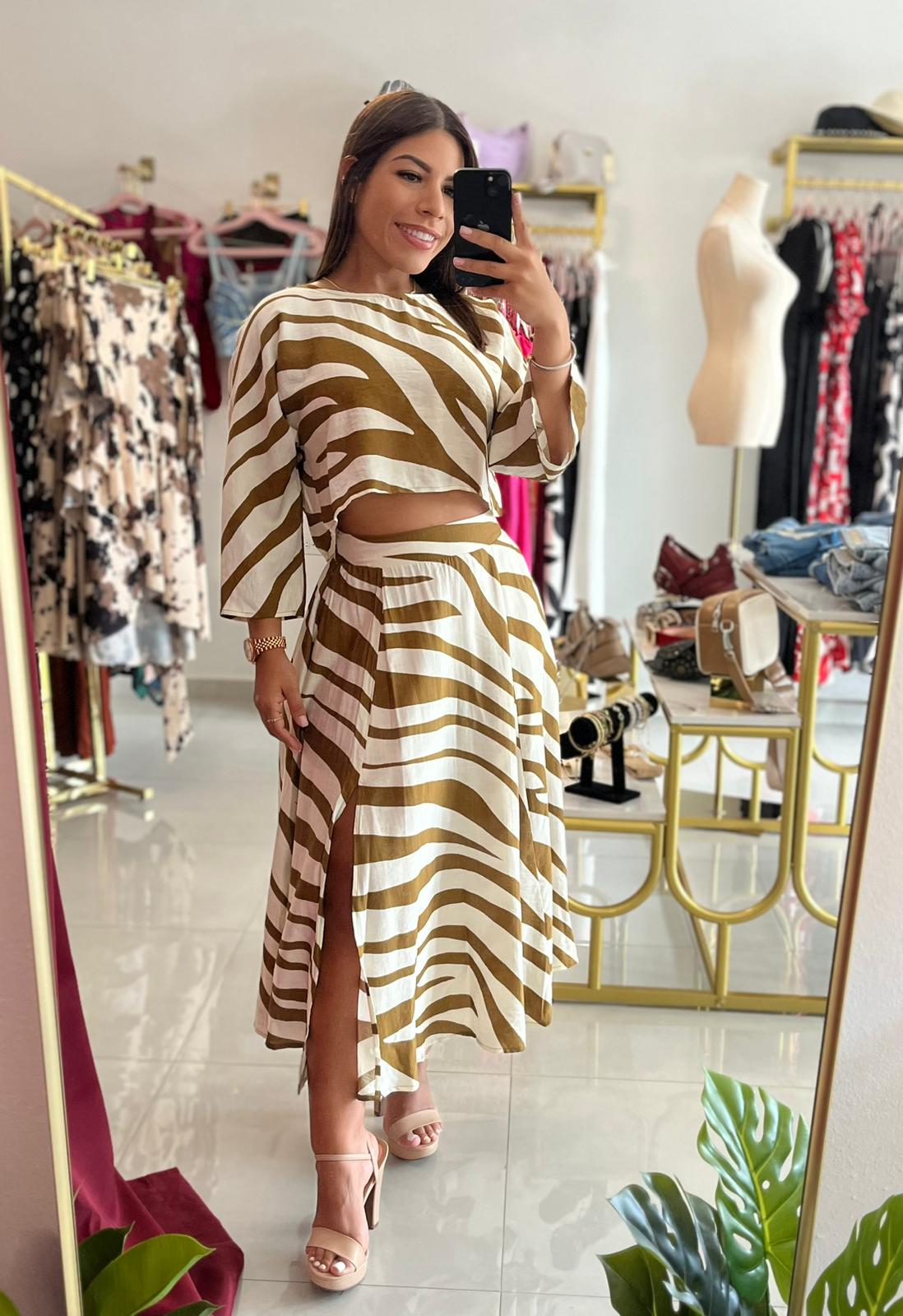 Loose Fit Top and Skirt Set