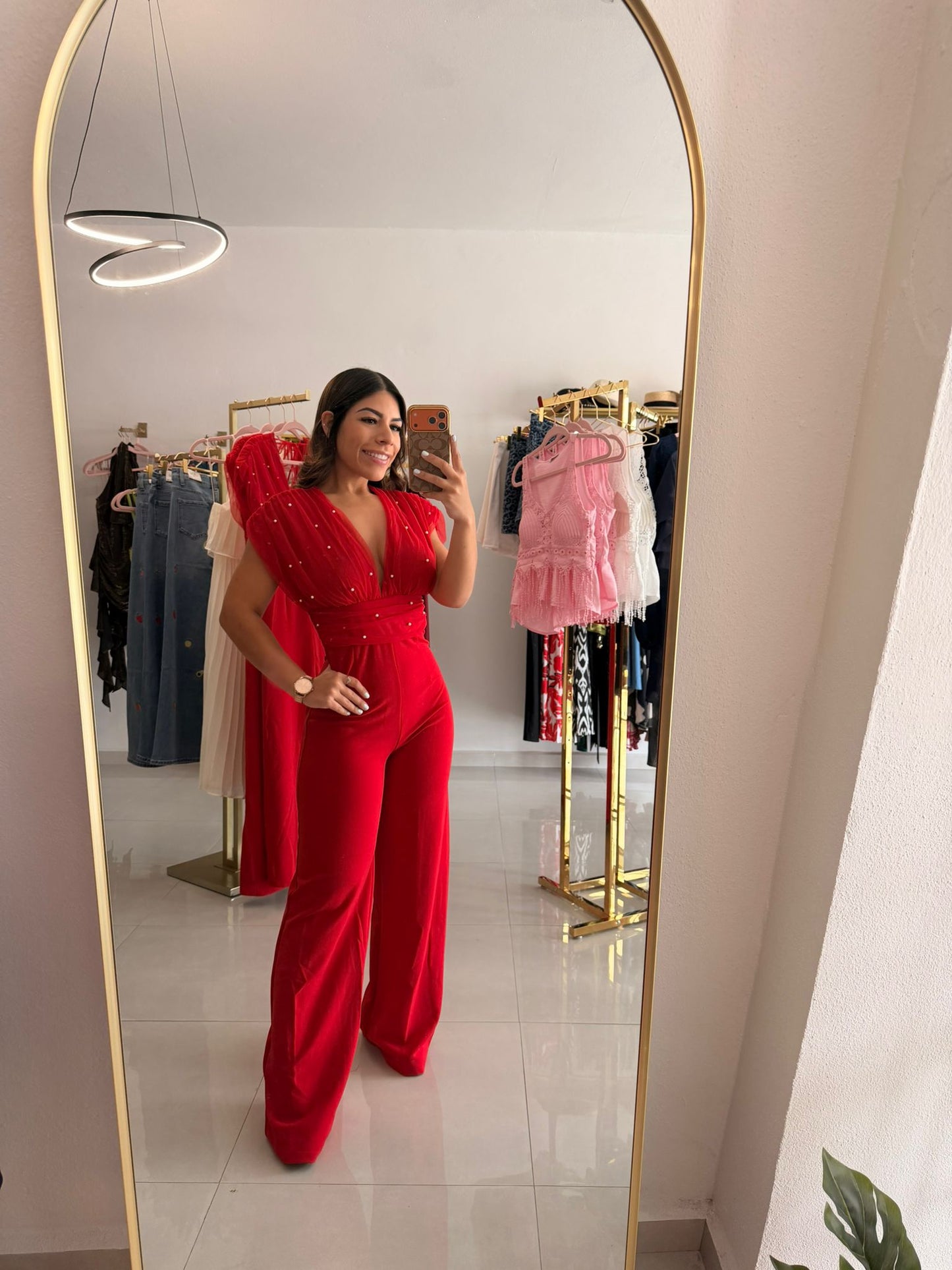 Pearl V Neck Knit Jumpsuit