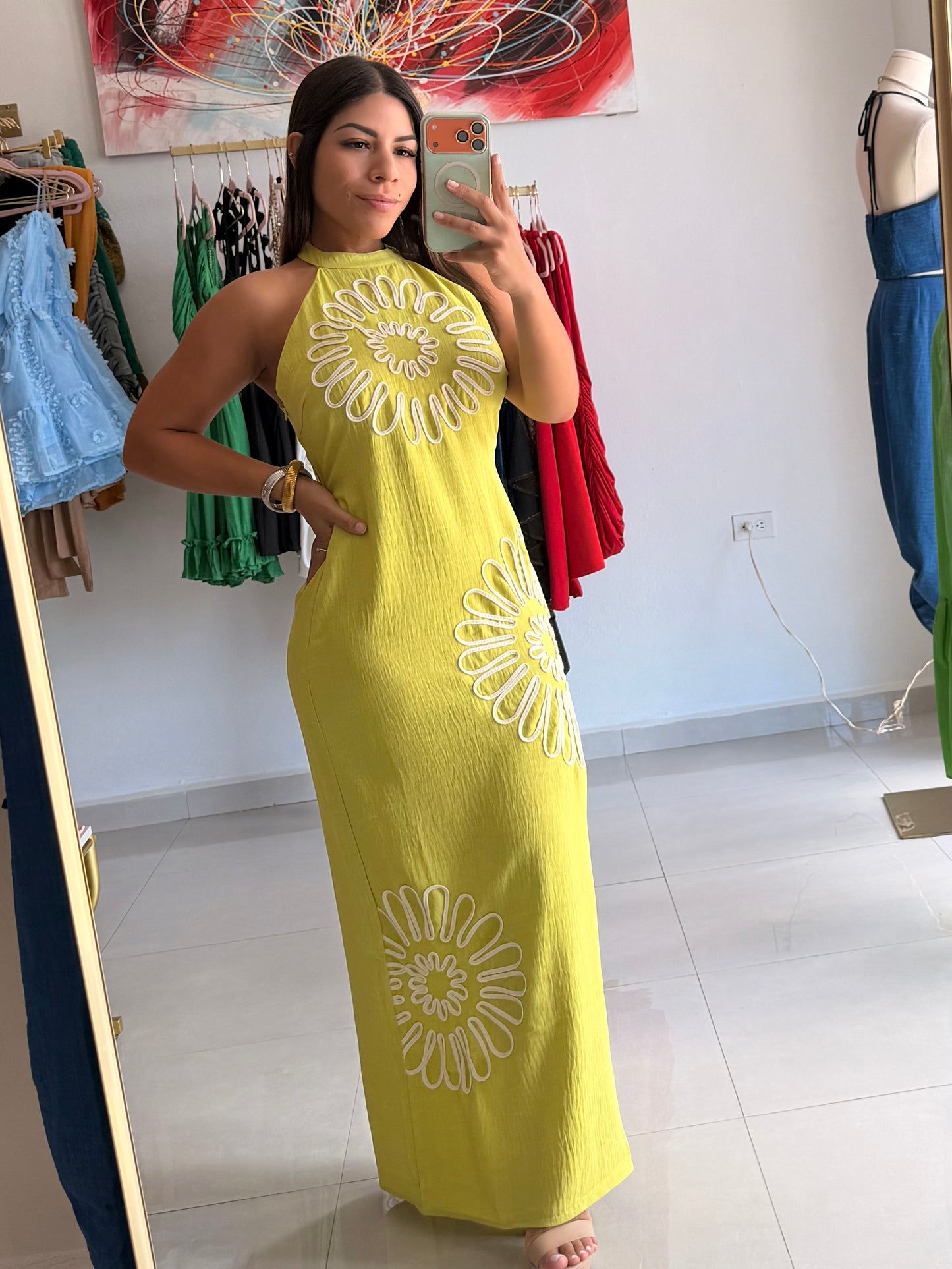 Golden Daisy Maxi Dress