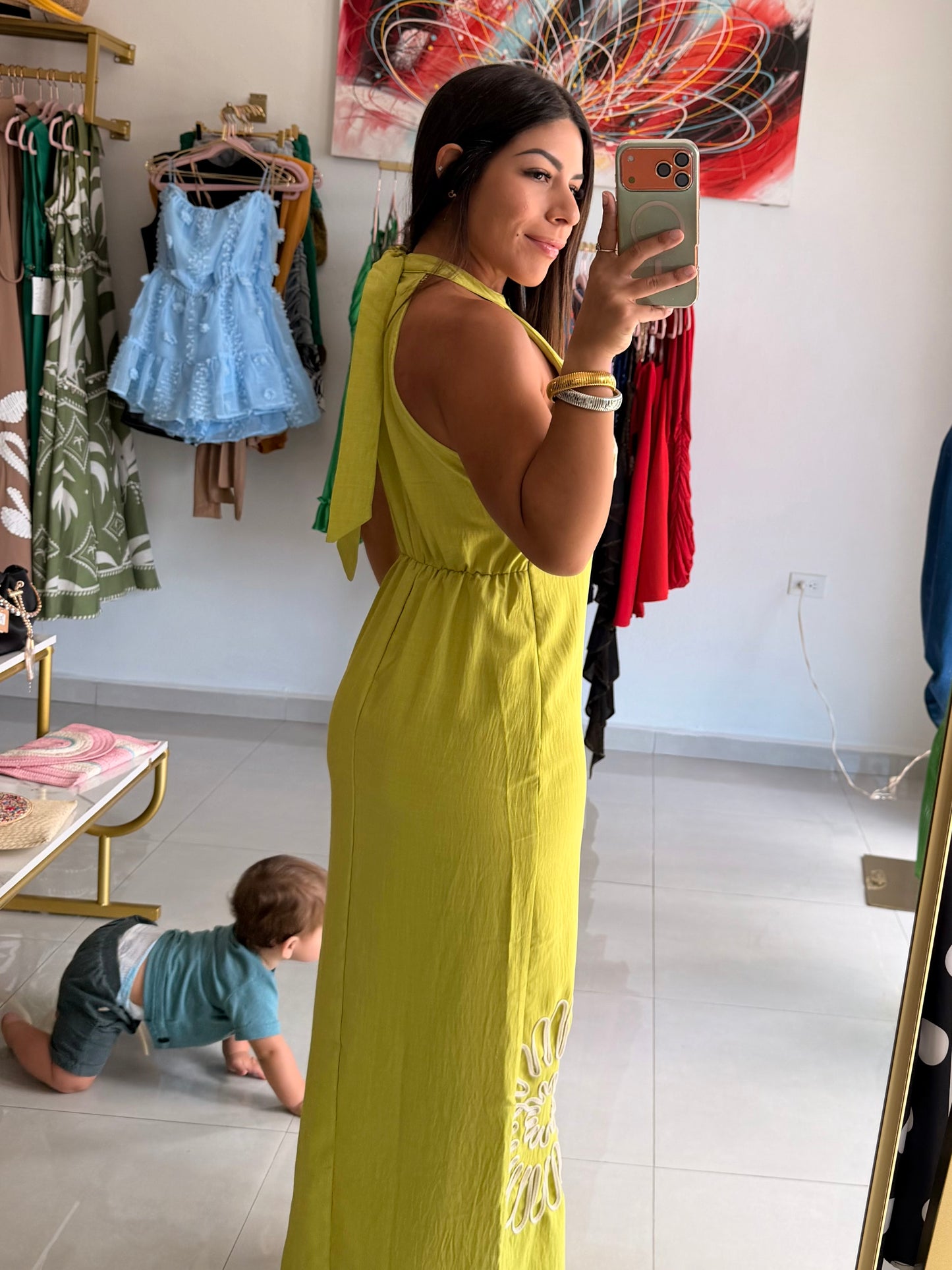 Golden Daisy Maxi Dress