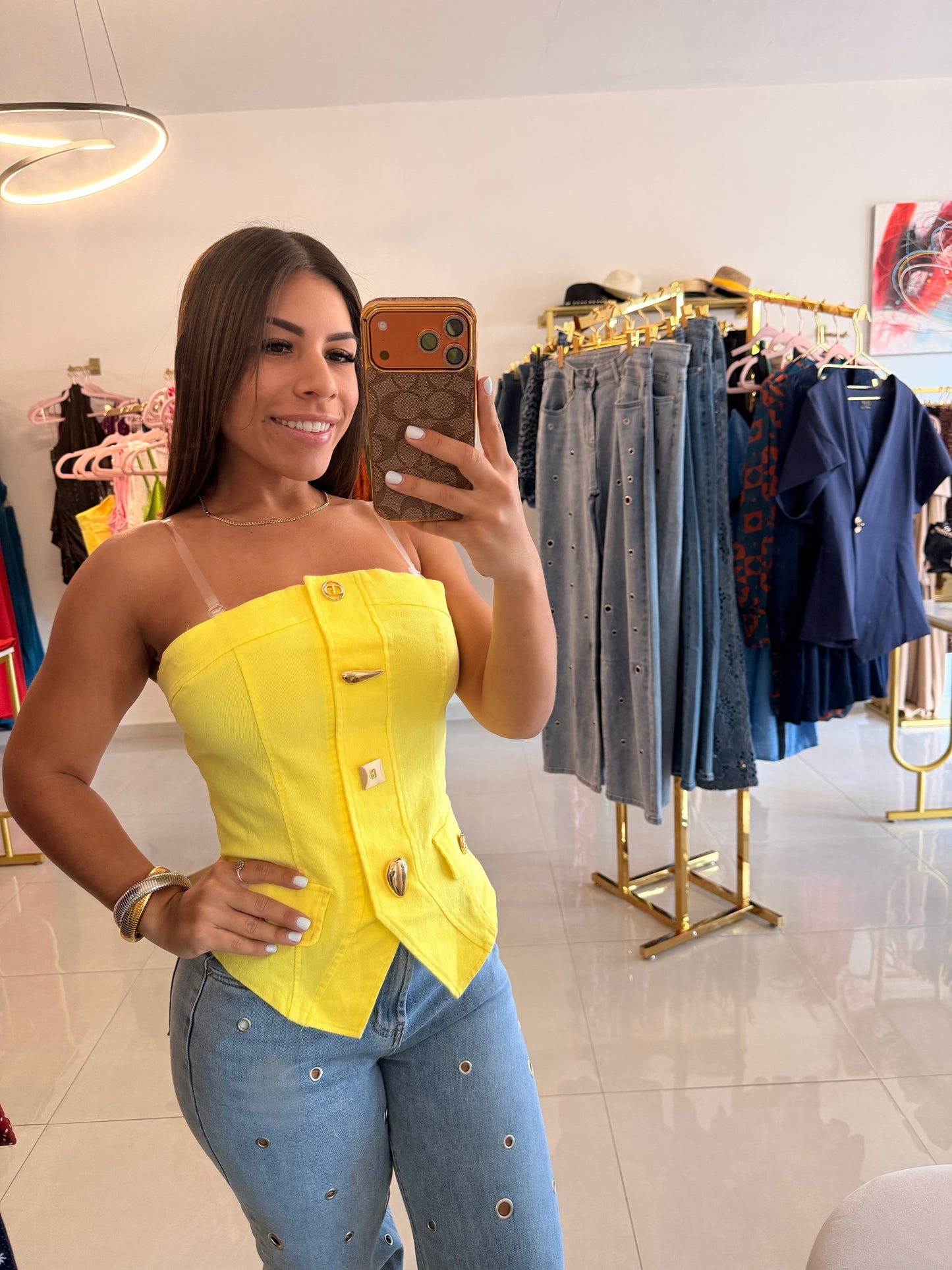 Yellow top strapples