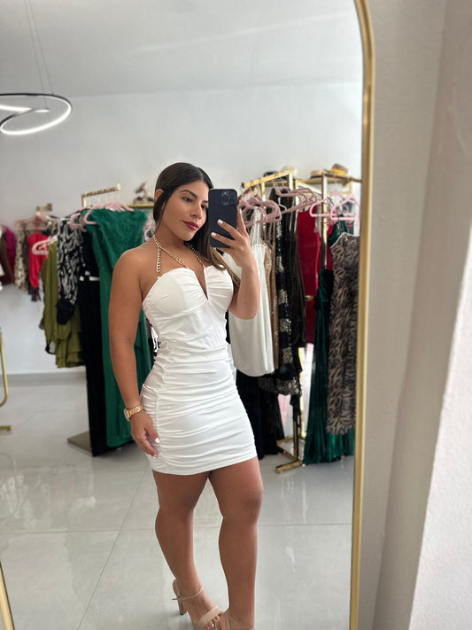 Satin Dress White