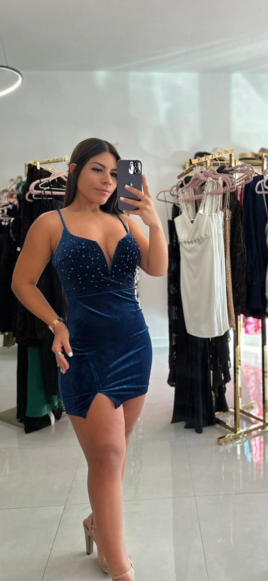 Stretch Velvet Mini Dress