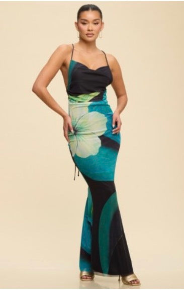 Emerald Bloom Maxi Dress