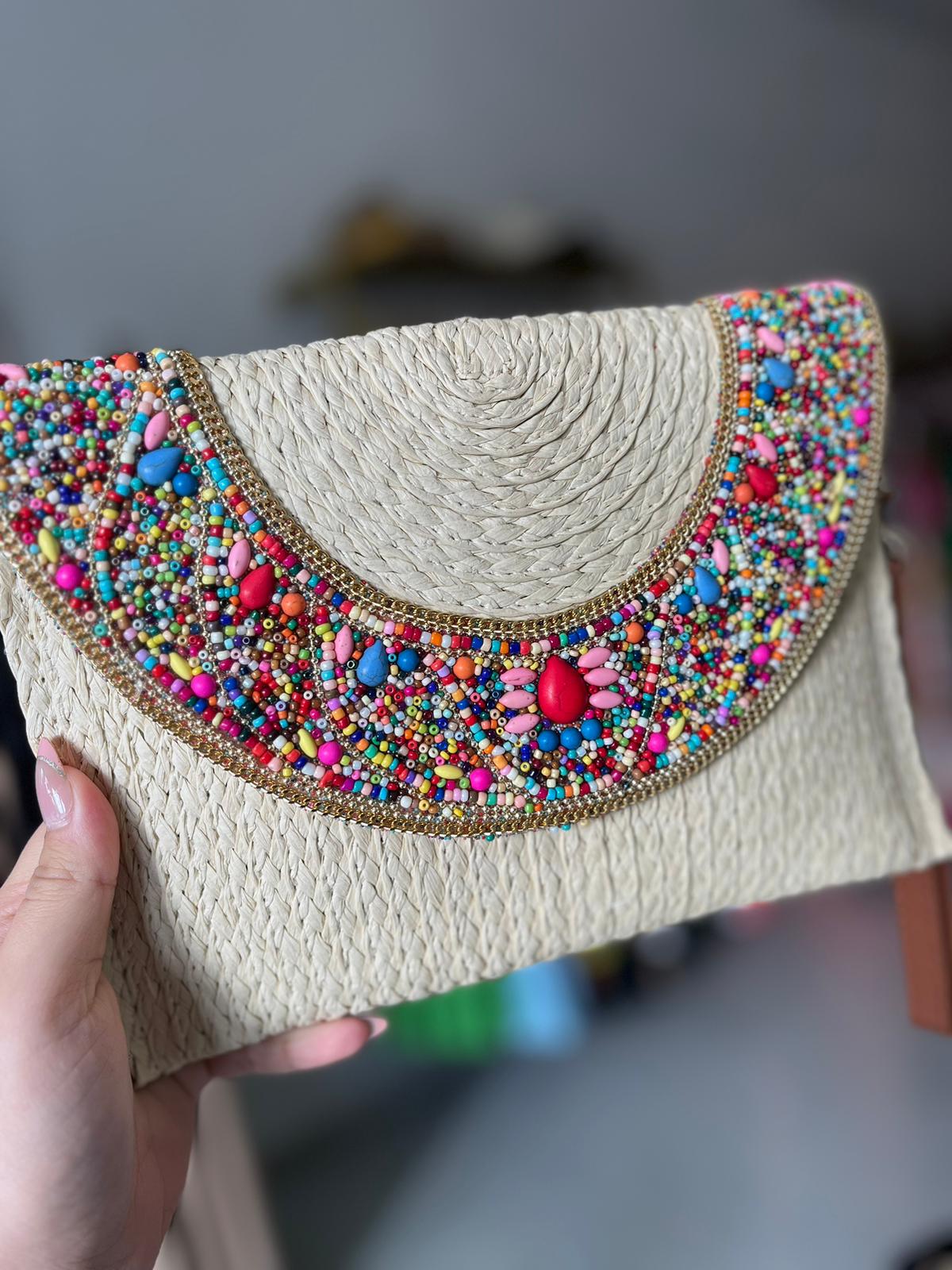 Cartera Sobre /piedras colores