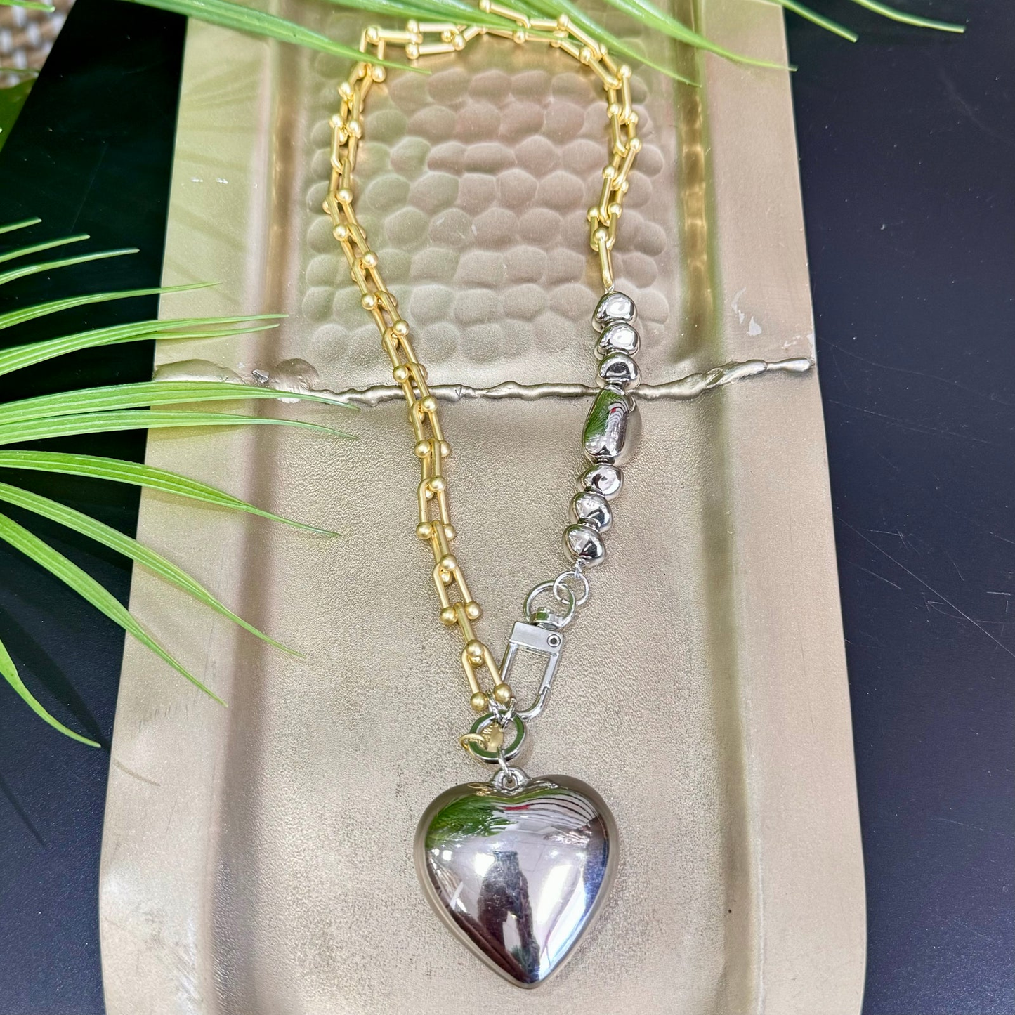 Bold Heart Chain Necklace