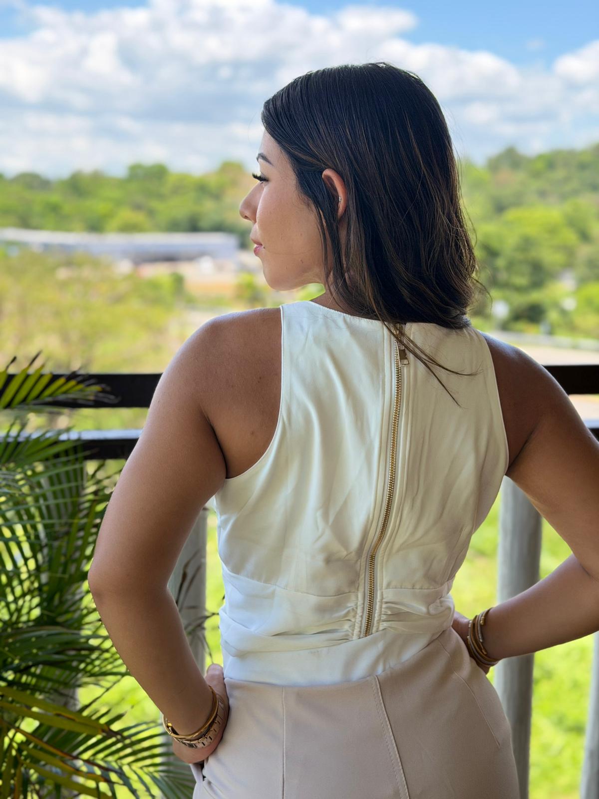 White & Cream Set Pants