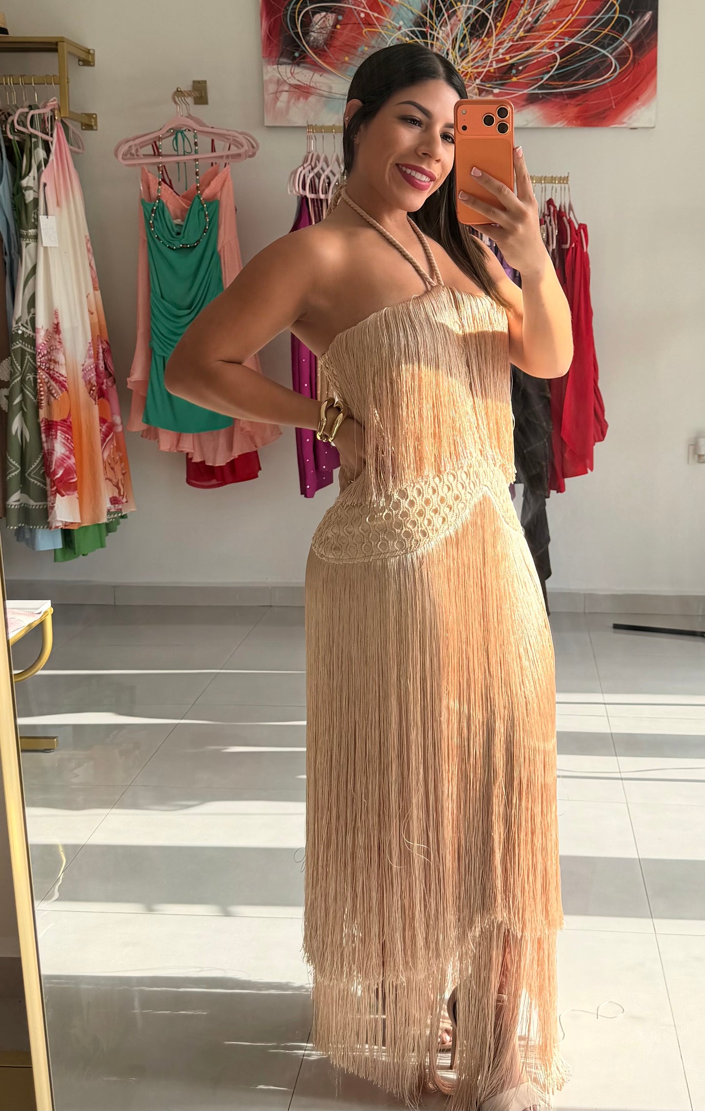 Golden Fringe Dress