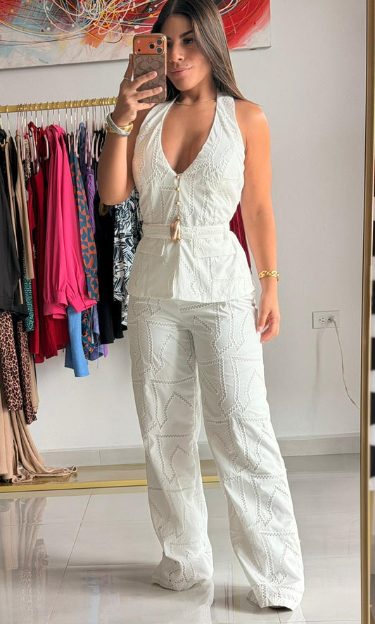 White Pant Set