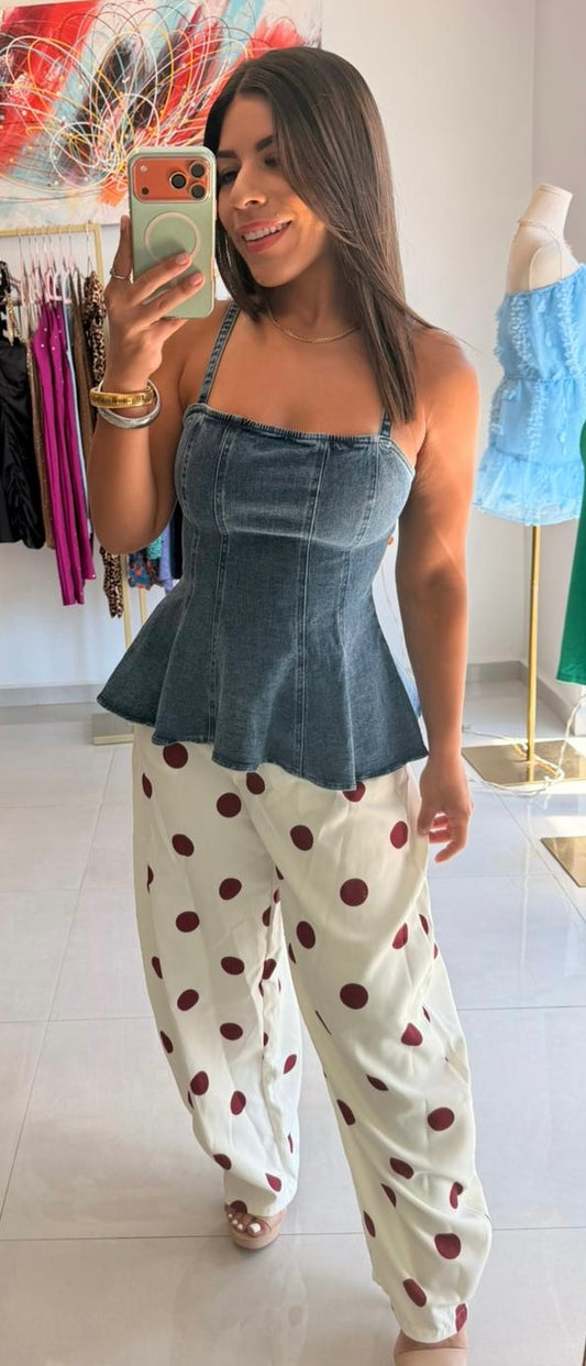 White & Wine Barrel Pant
