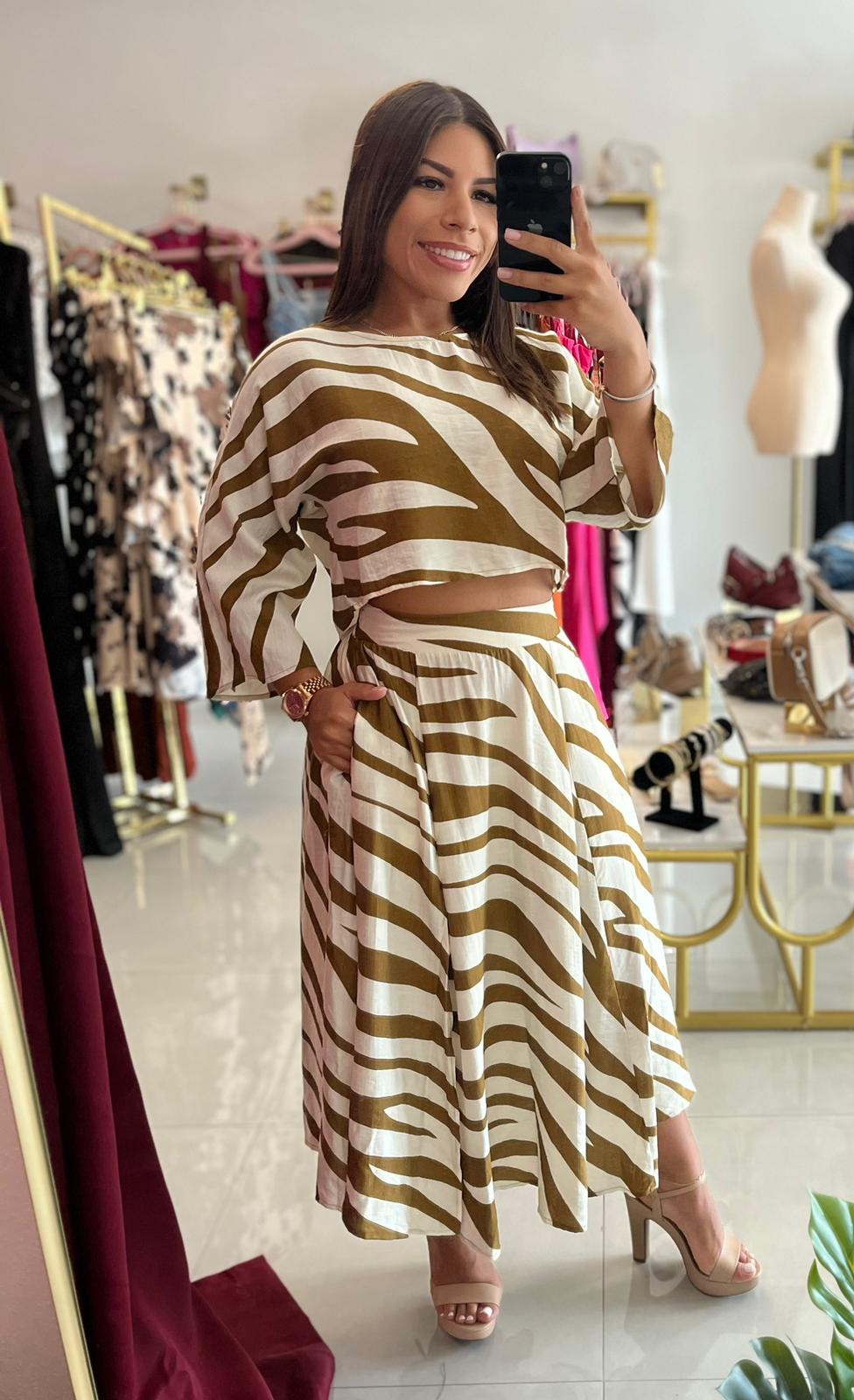 Loose Fit Top and Skirt Set