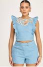 Denim Short Set