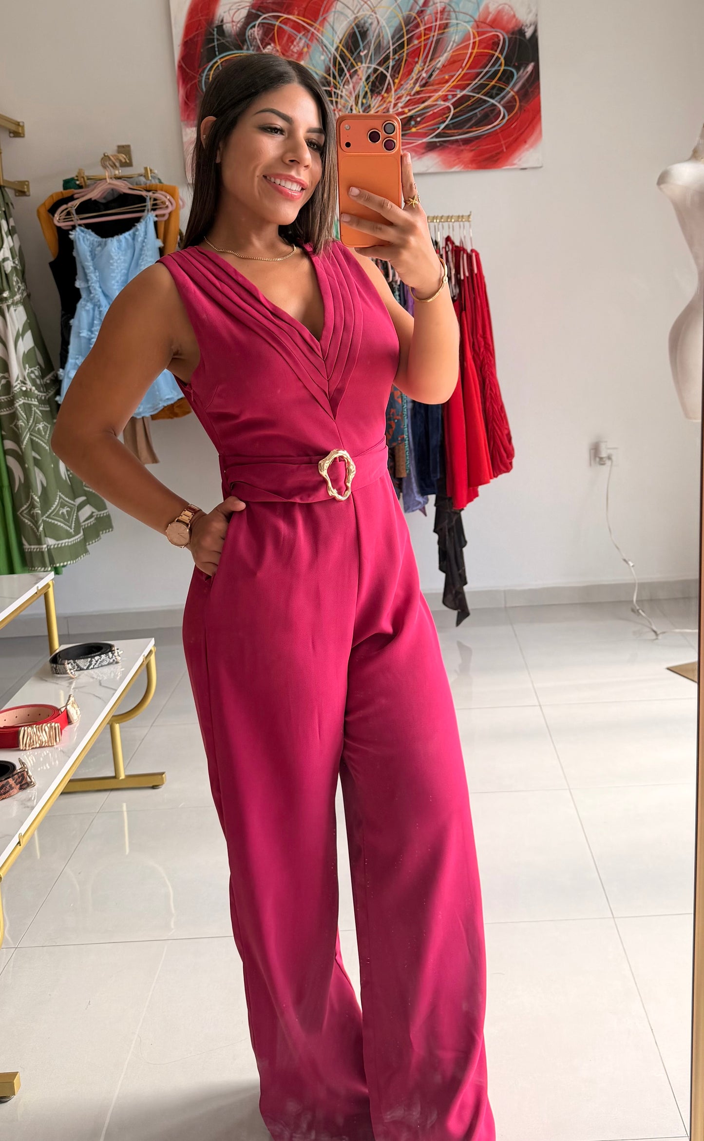 Fucsia Elegant Jumpsuit