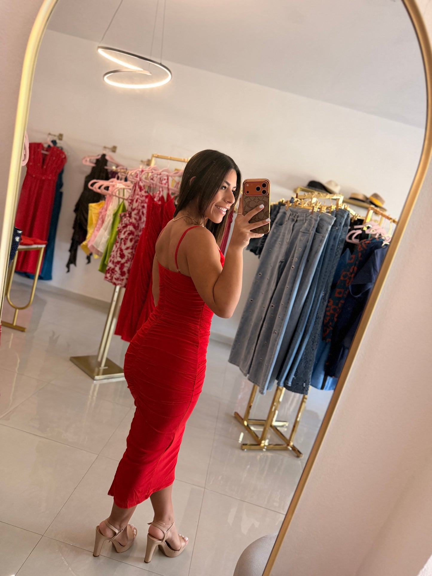 Cowl Neck Midi Bodycon Dress