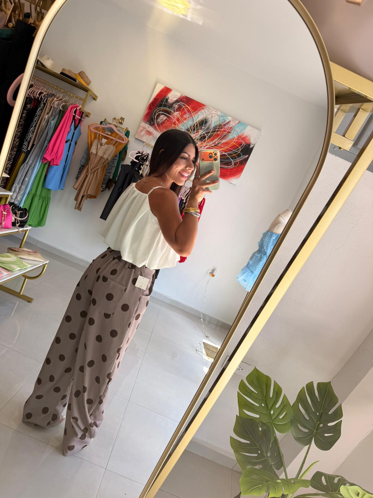 Taupe & Brown Barrel Pant