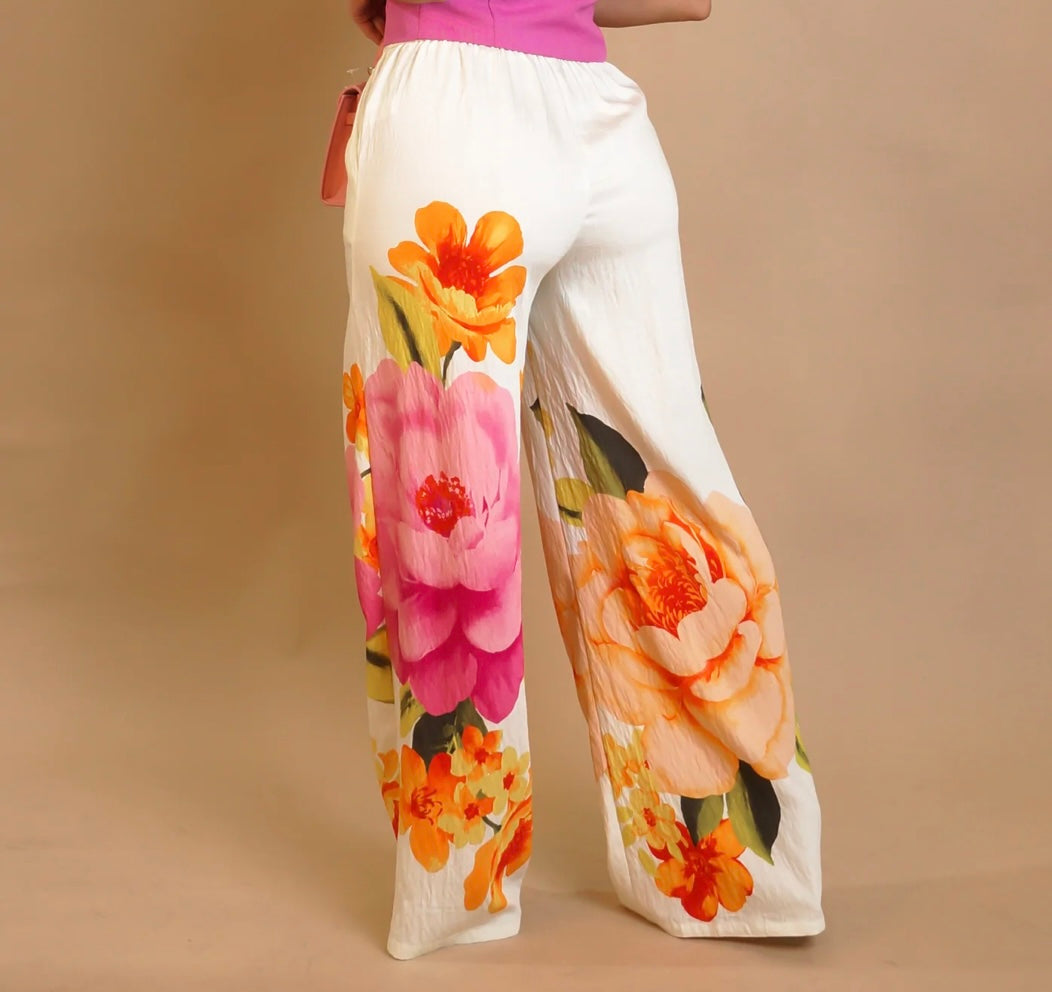 Printed Pull On Pants W/ String