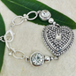 Heart Multi Quartz Silver Bracelets