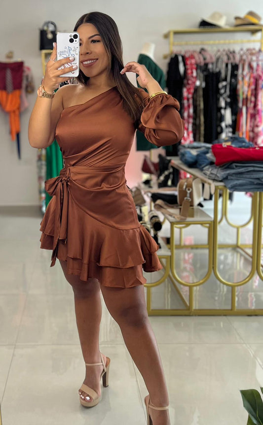Mini Dress-Brown