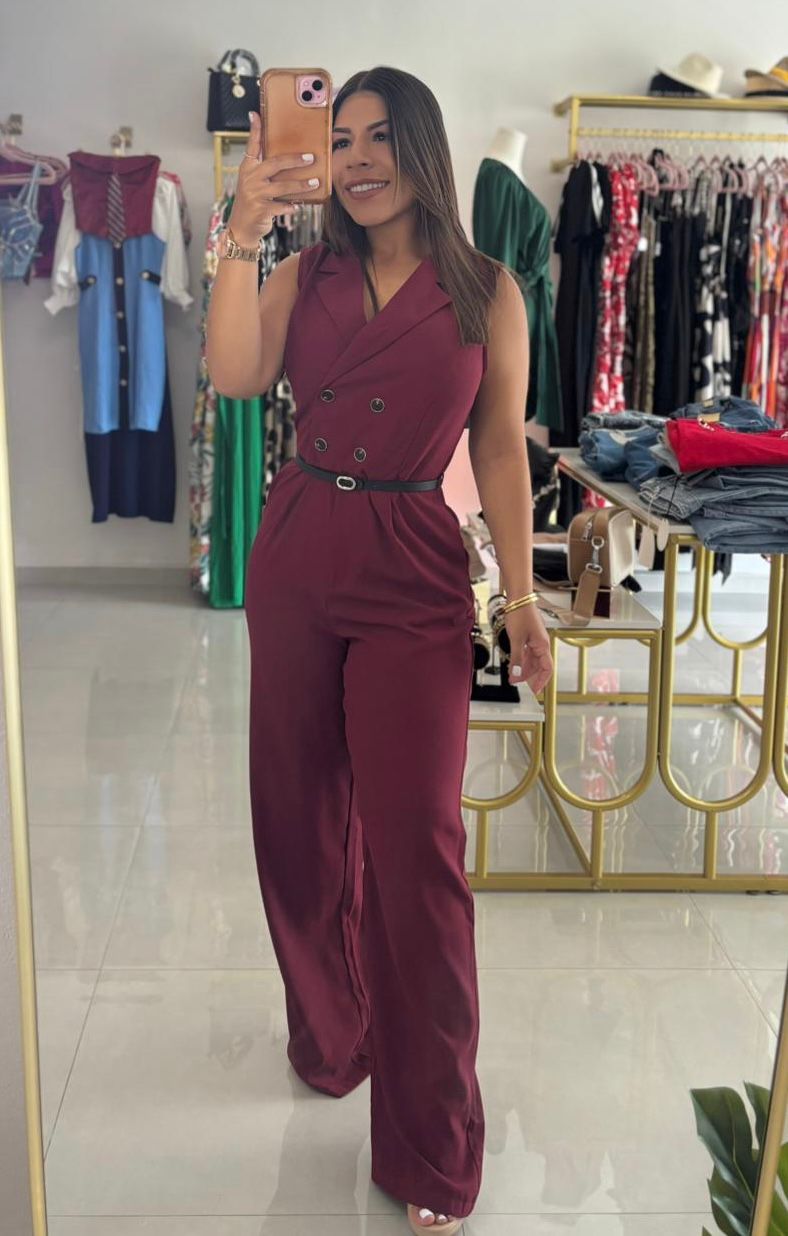 Out of Office Jumpsuit Wine