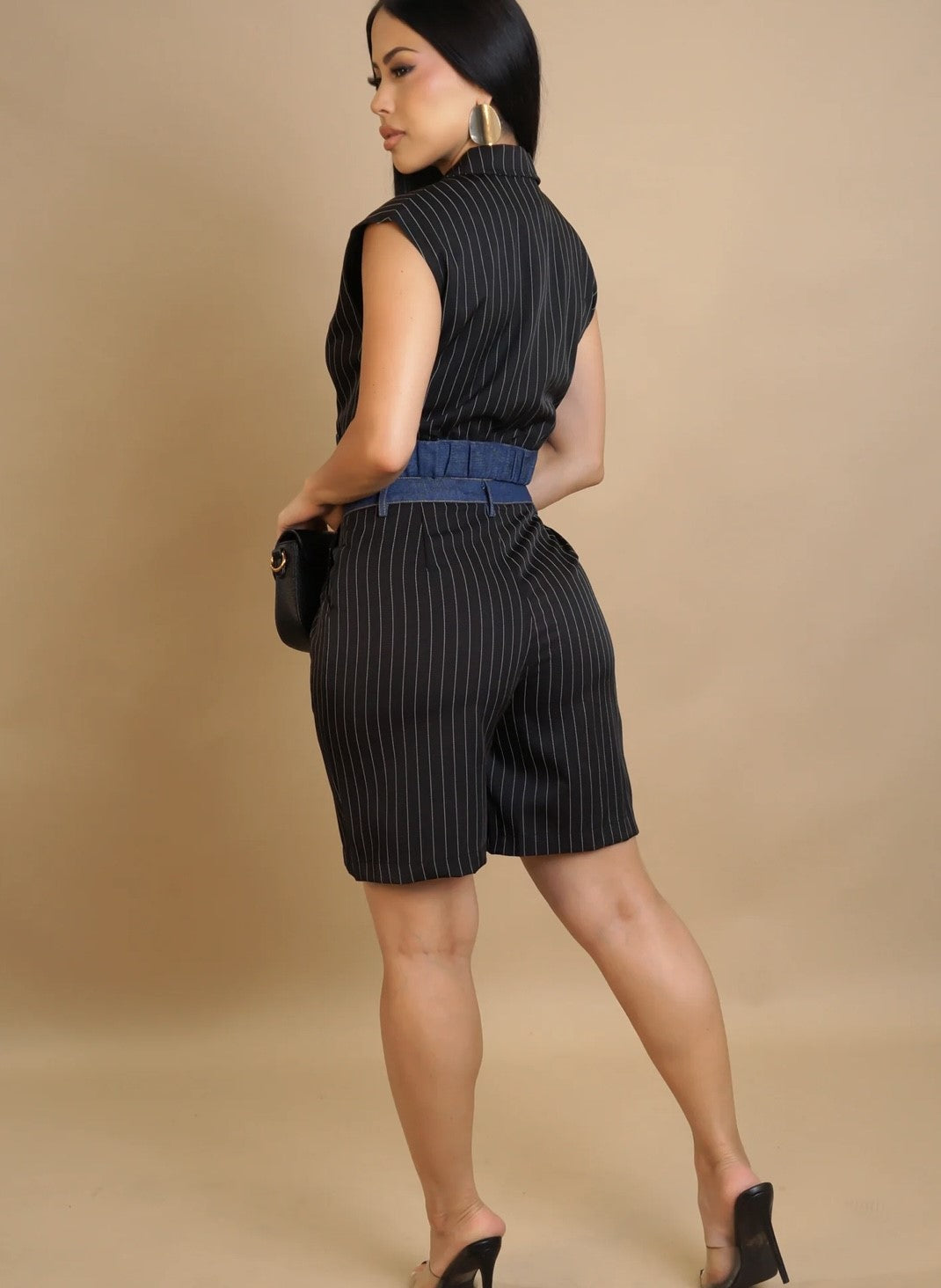 Siren Short Set- BlacK and Denim